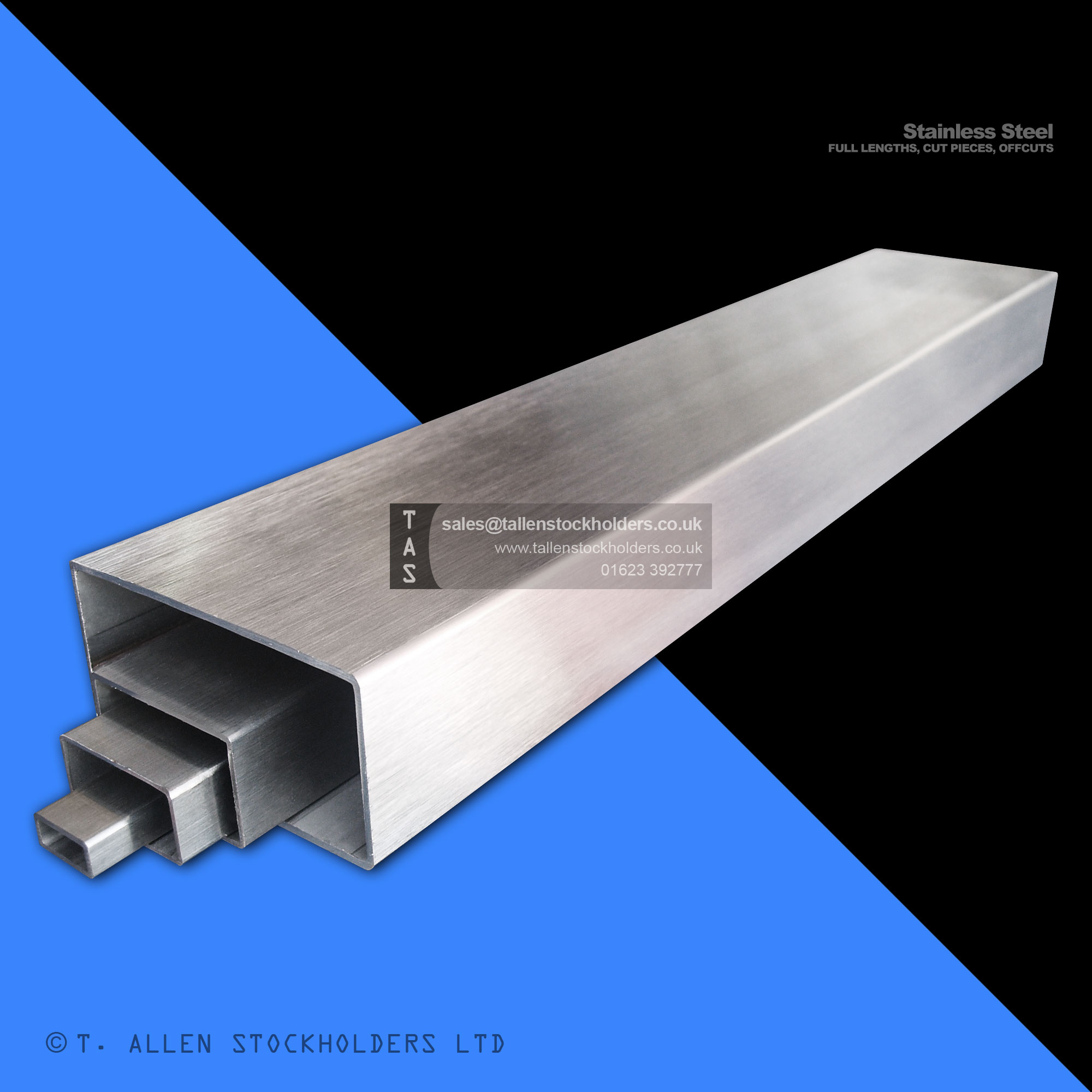 304 & 316 Stainless Steel Rectangular Box Section (RHS) – Brushed Hollow Section